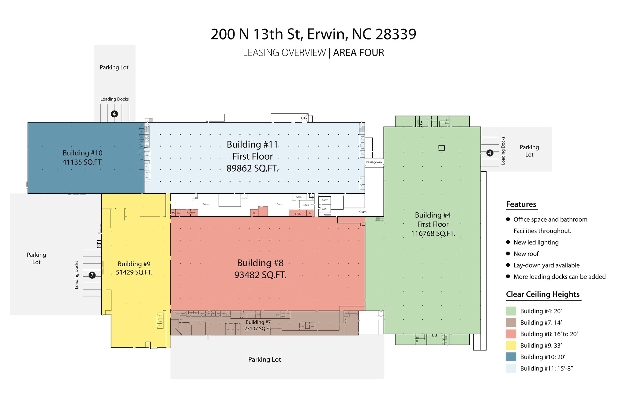 200 N 13th St, Erwin, NC à louer Plan de site- Image 1 de 2