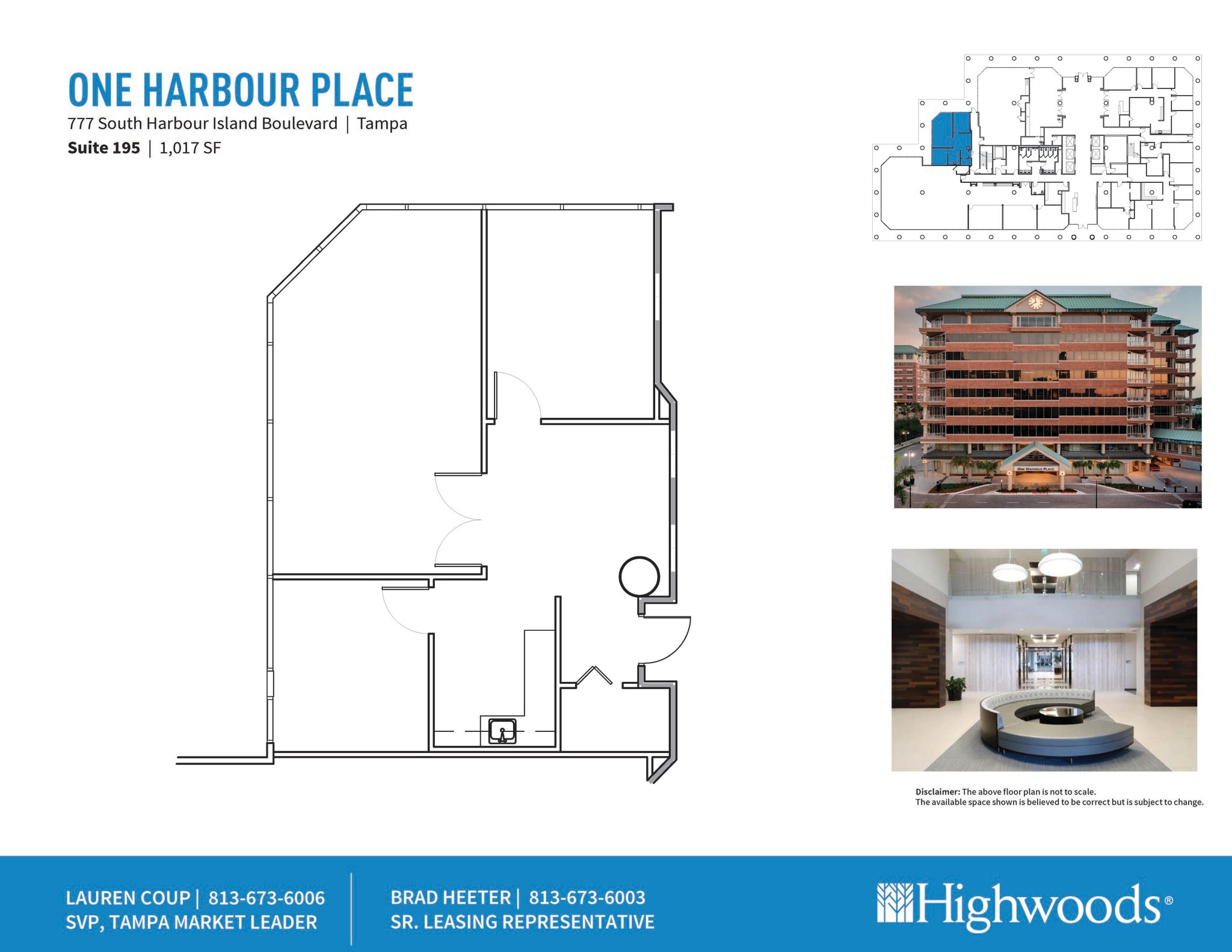 777 S Harbour Island Blvd, Tampa, FL à louer Plan d’étage- Image 1 de 1