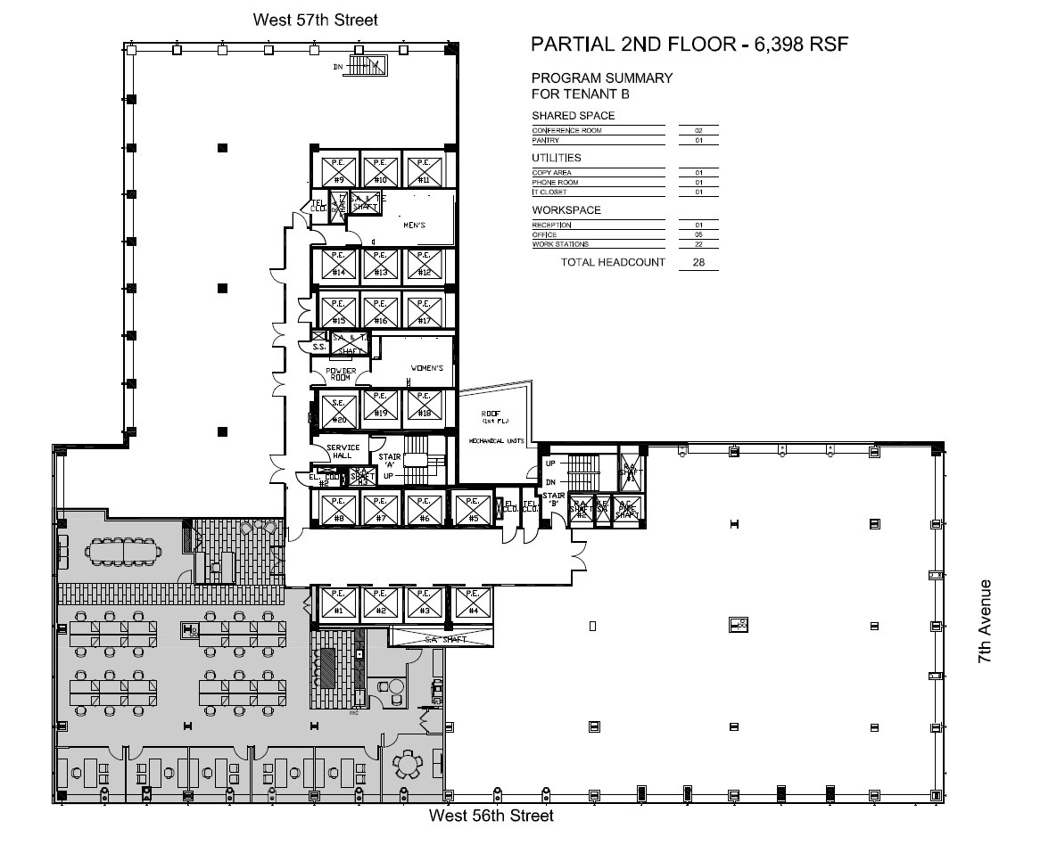 888 7th Ave, New York, NY à louer Plan d’étage- Image 1 de 1