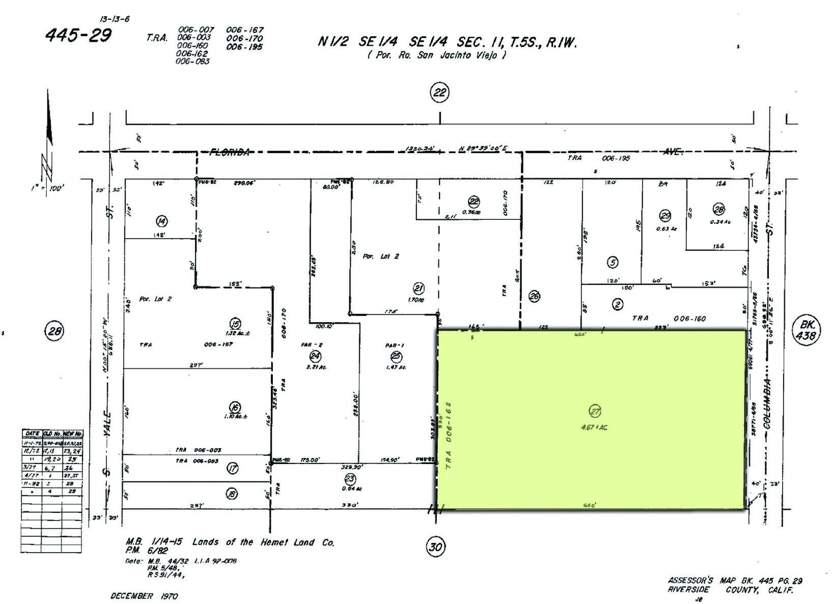 191 Columbia St, Hemet, CA à vendre Plan cadastral- Image 1 de 3