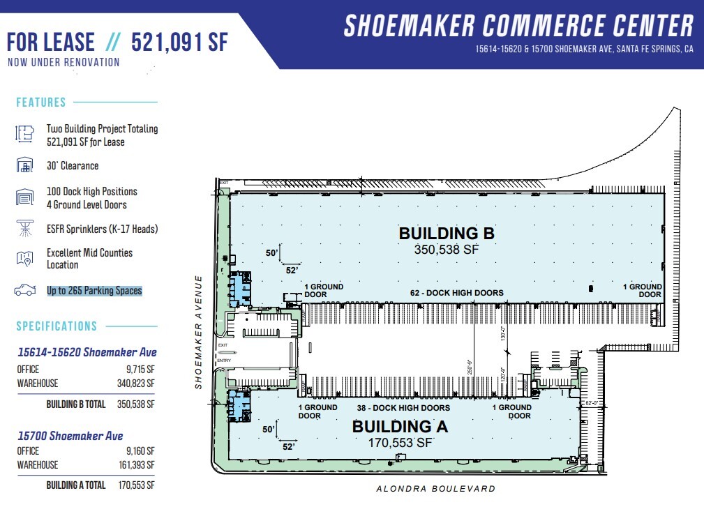 15614-15620 Shoemaker Ave, Santa Fe Springs, CA à louer Plan d’étage- Image 1 de 1