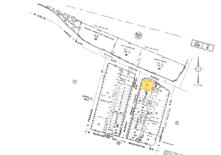 100 S Murphy Ave, Sunnyvale, CA for lease - Plat Map - Image 3 of 5