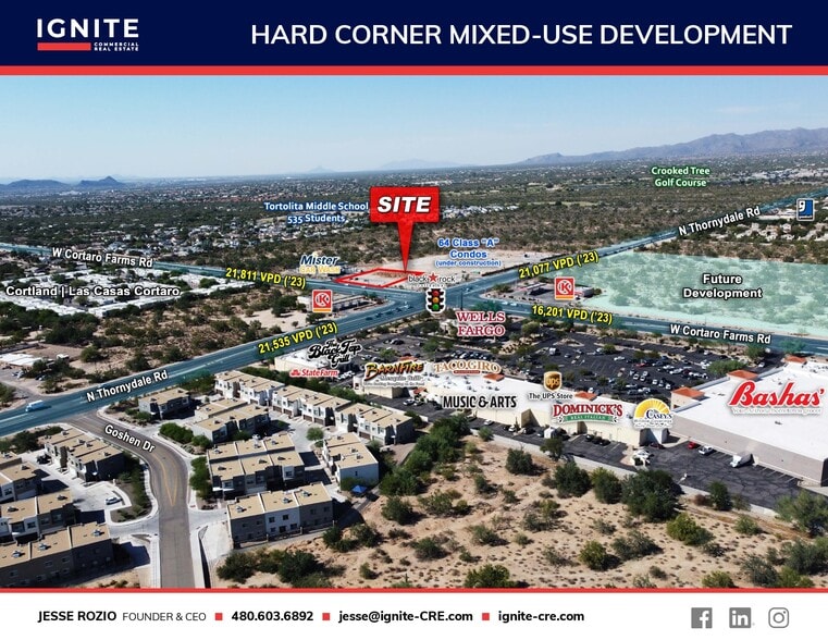 NWC Cortaro Farms Rd and Thornydale Rd, Tucson, AZ for lease - Aerial - Image 2 of 3
