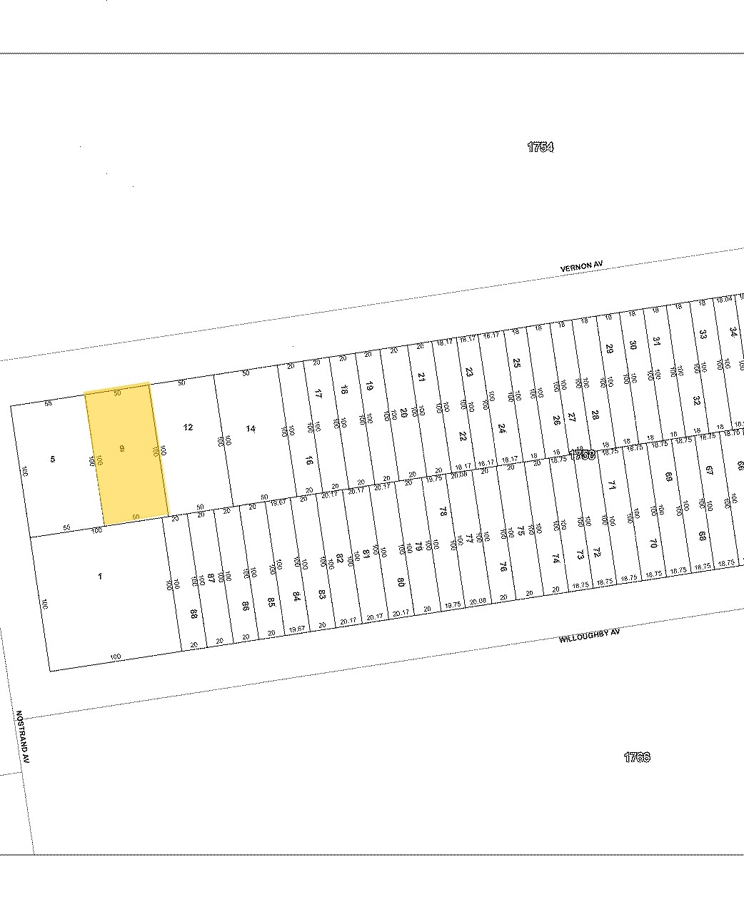 8 Vernon Ave, Brooklyn, NY à vendre Plan cadastral- Image 1 de 2