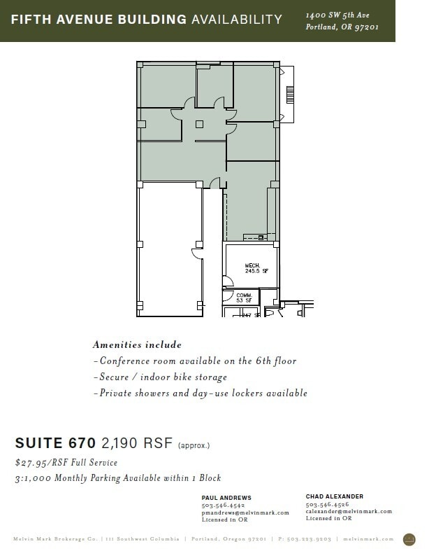 1400-1407 SW 5th Ave, Portland, OR for lease Floor Plan- Image 1 of 1