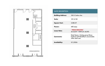 330 S Cedros Ave, Solana Beach, CA à louer Plan d’étage- Image 2 de 2