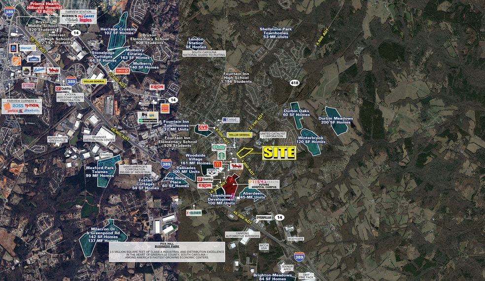 407-411 S Main St, Fountain Inn, SC à louer - Aérien - Image 1 de 4