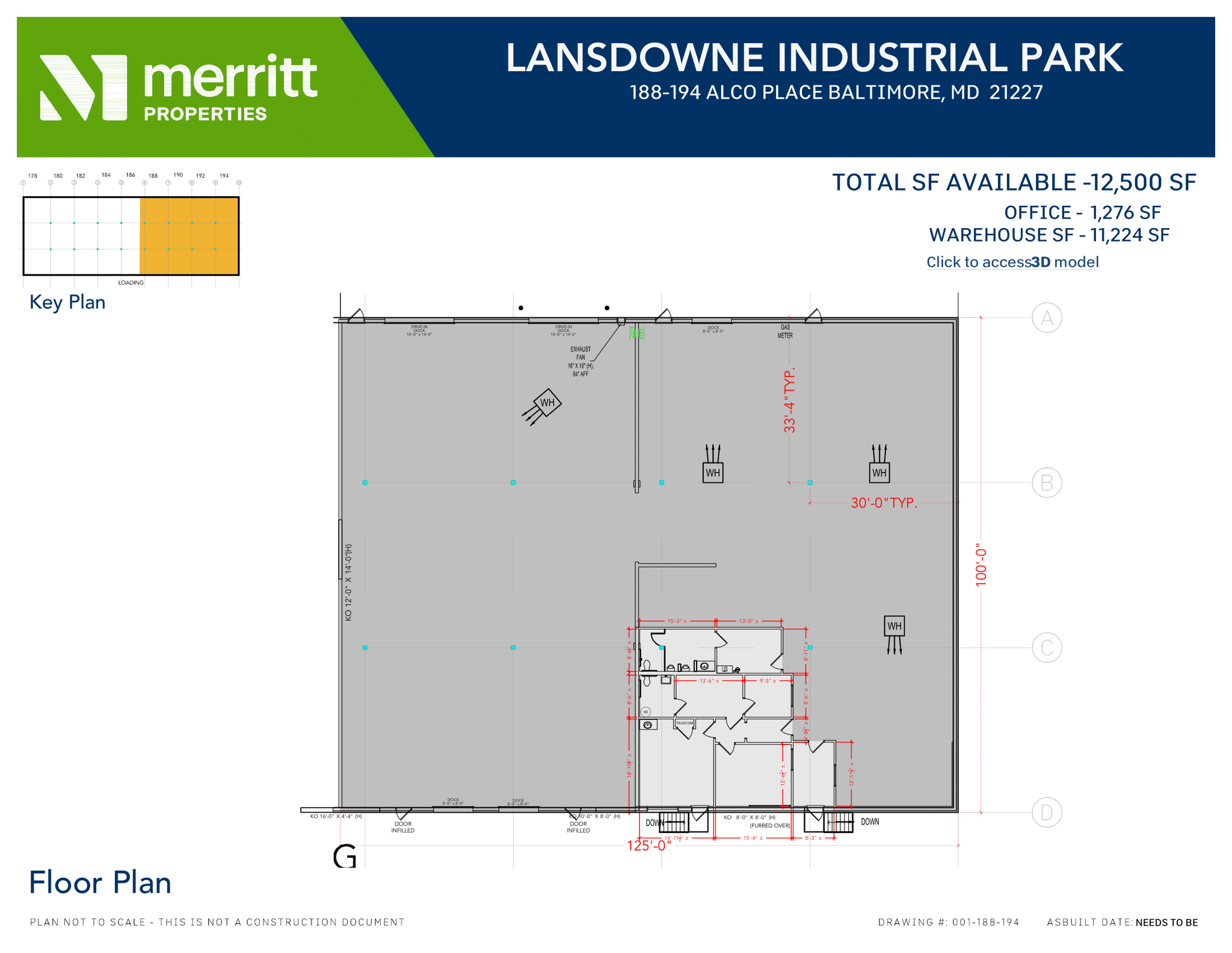 178-194 Alco Pl, Lansdowne, MD à louer Plan d’étage- Image 1 de 1