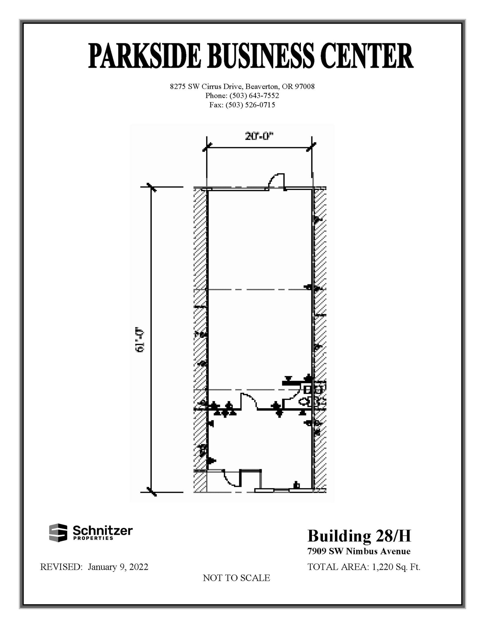 8362-8380 SW Nimbus Ave, Beaverton, OR à louer Plan d’étage- Image 1 de 1