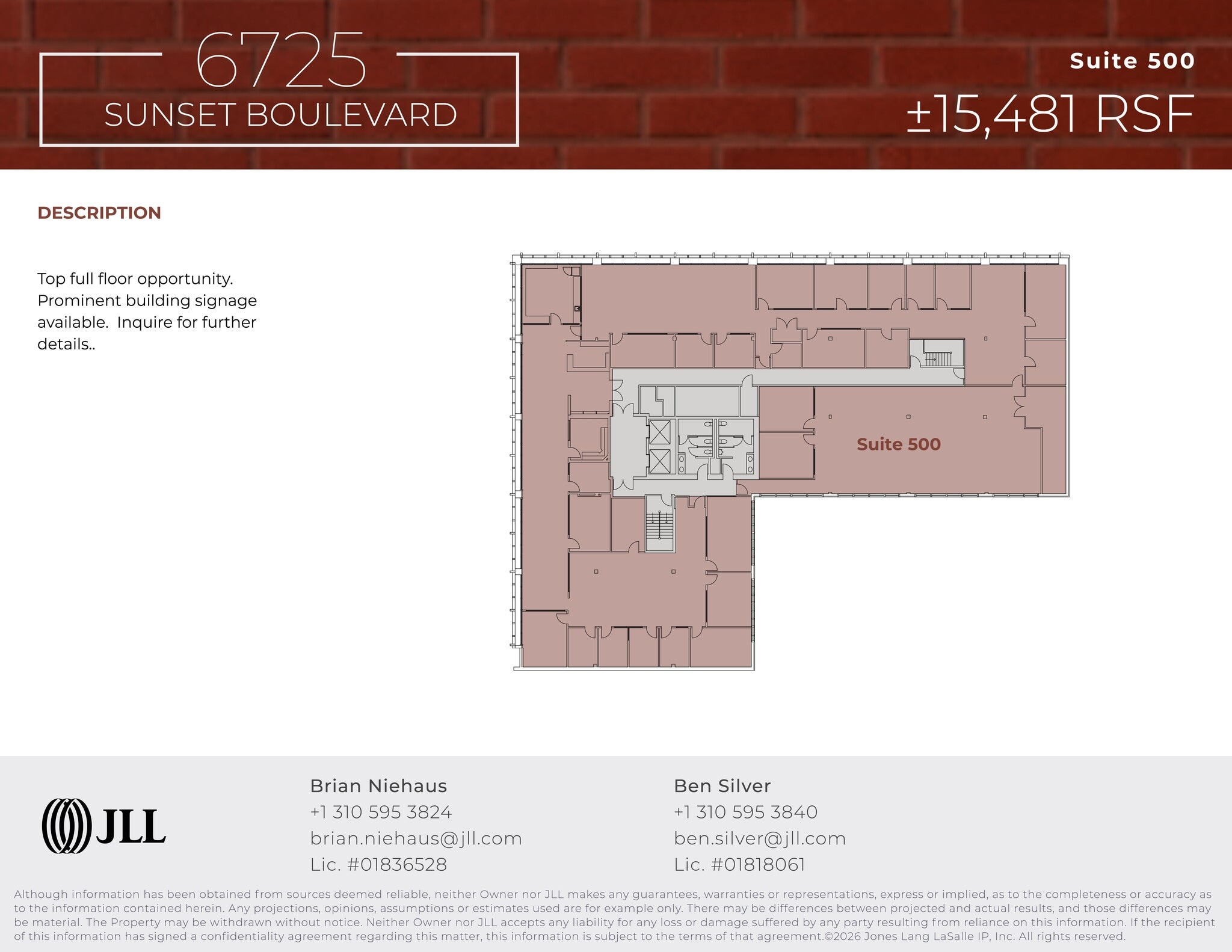 6725 W Sunset Blvd, Los Angeles, CA à louer Plan de site- Image 1 de 1
