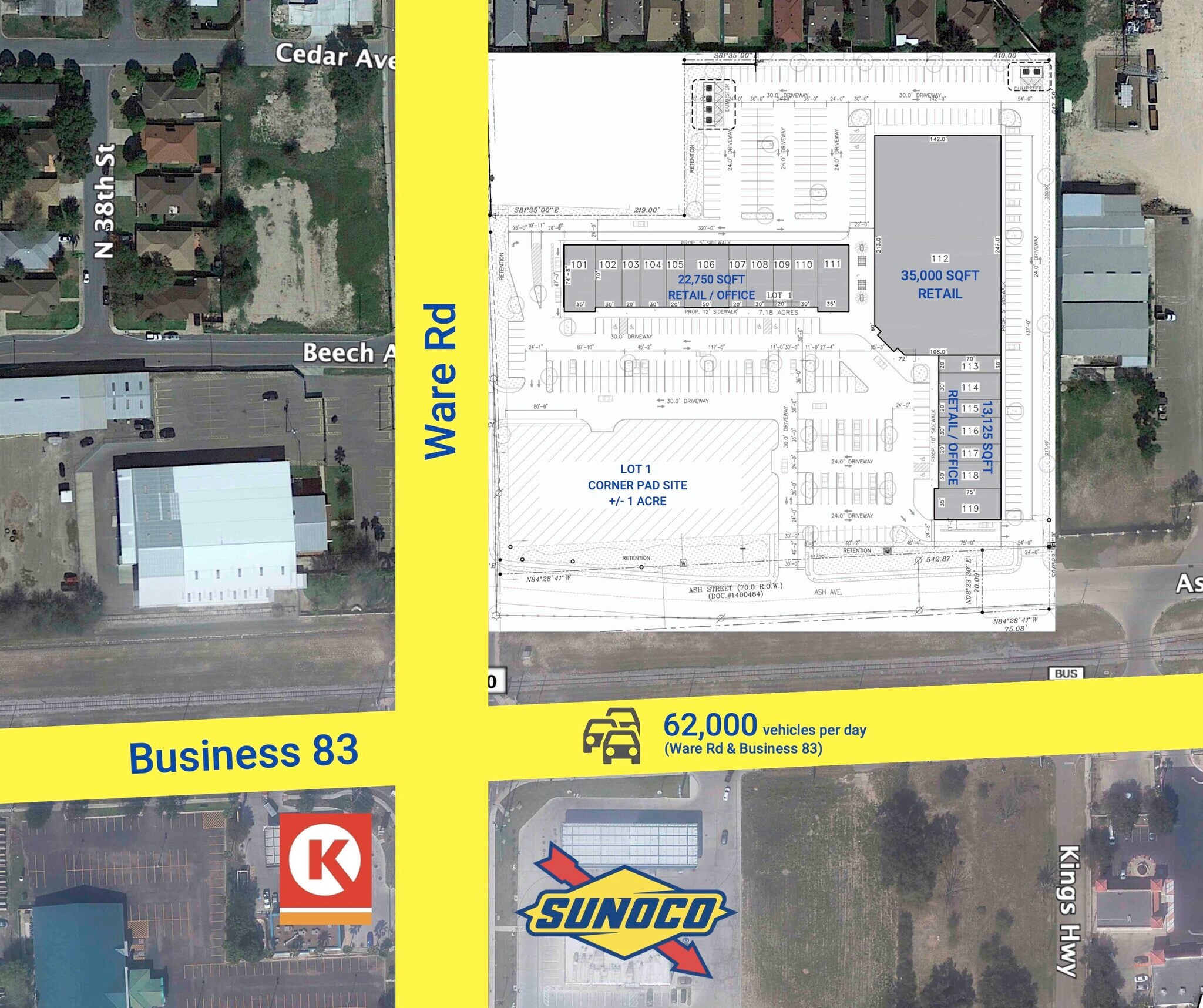 200 N Ware Rd, McAllen, TX à louer Aérien- Image 1 de 4