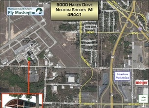 5000 Hakes Dr, Muskegon, MI - AERIAL  map view