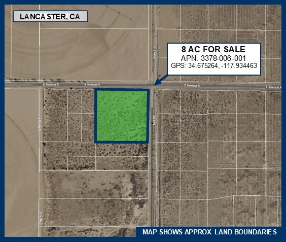 8 Acres on Ave K ave, Lancaster, CA à vendre - A rien - Image 1 de 2