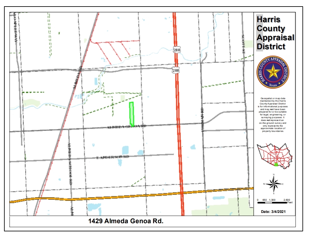 1429 Almeda Genoa Rd, Houston, TX for sale Plat Map- Image 1 of 1