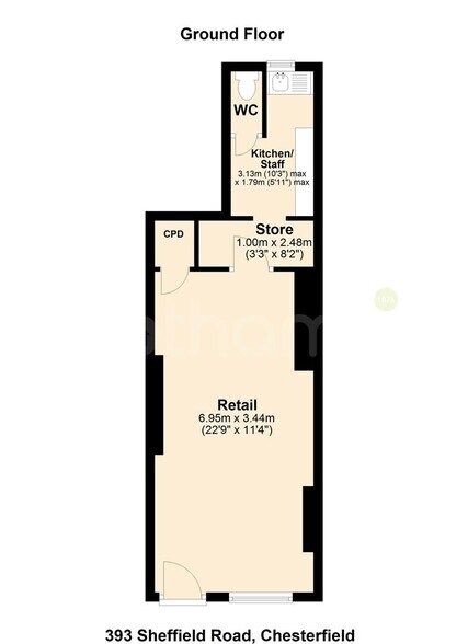 393 Sheffield Rd, Chesterfield à louer - Plan d’étage - Image 2 de 7