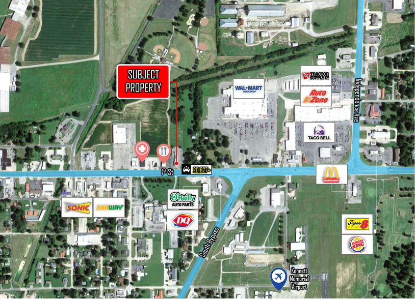 1320 1st St, Kennett, MO à louer - Aérien - Image 2 de 25