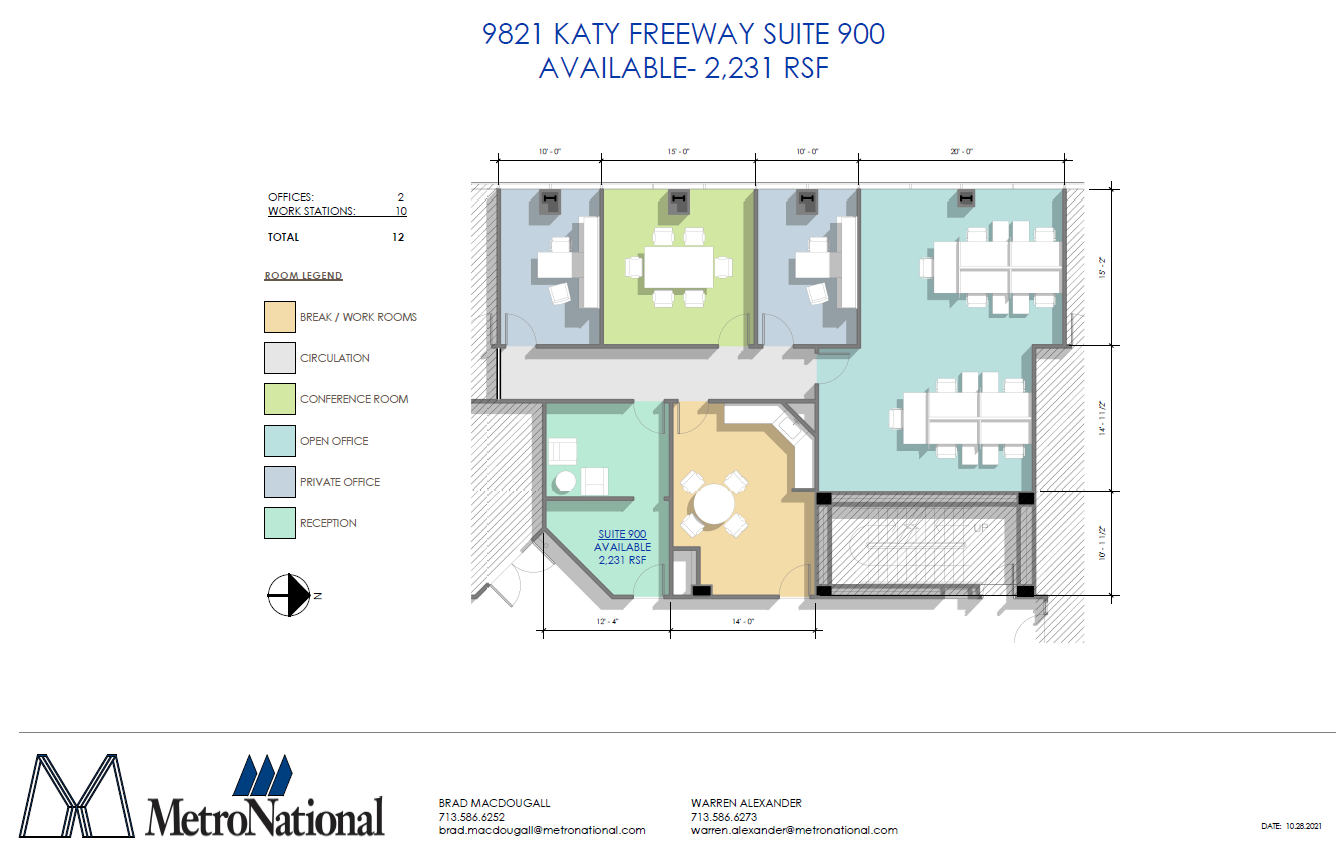 9821 Katy Fwy, Houston, TX à louer Plan d’étage- Image 1 de 3