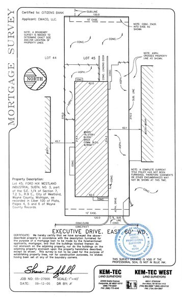 6005 E Executive Dr, Westland, MI à louer - Plan de site - Image 3 de 3