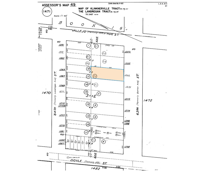 1263 64th St, Emeryville, CA à vendre - Plan cadastral - Image 1 de 1