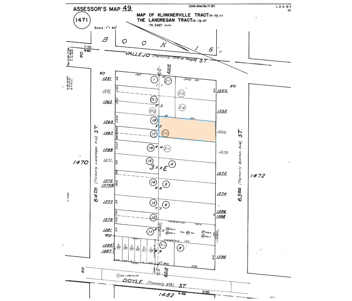 1263 64th St, Emeryville, CA à vendre Plan cadastral- Image 1 de 2