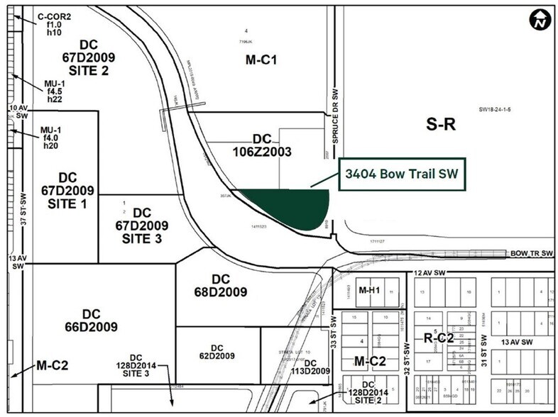 3404 Bow Trl SW, Calgary, AB à vendre - Plan de site - Image 1 de 2