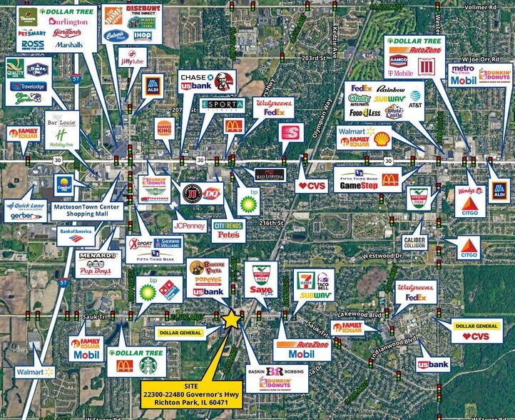 22320-22480 Governors Hwy, Richton Park, IL à louer - Photo du bâtiment - Image 2 de 4