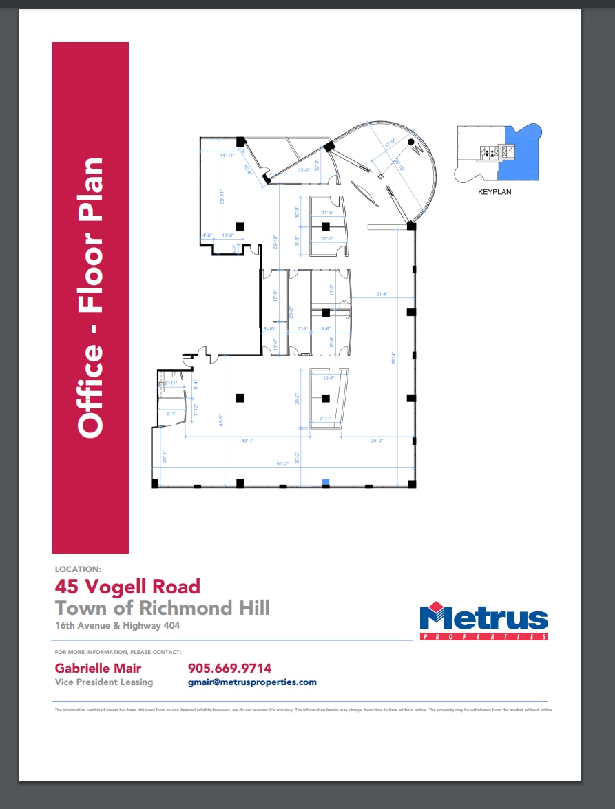 45 Vogell Rd, Richmond Hill, ON à louer Plan d’étage- Image 1 de 1