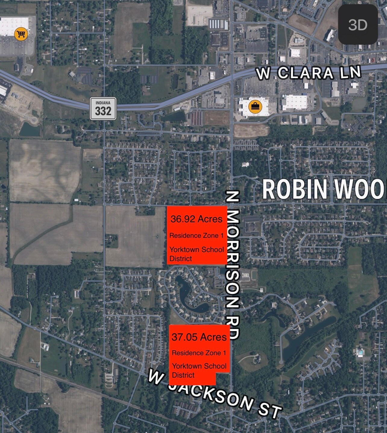 LAND W PETTY Rd, Muncie, IN à vendre Aérien- Image 1 de 3