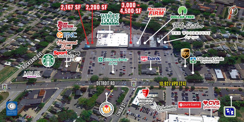 19565-19885 Detroit Rd, Rocky River, OH for lease - Aerial - Image 2 of 15