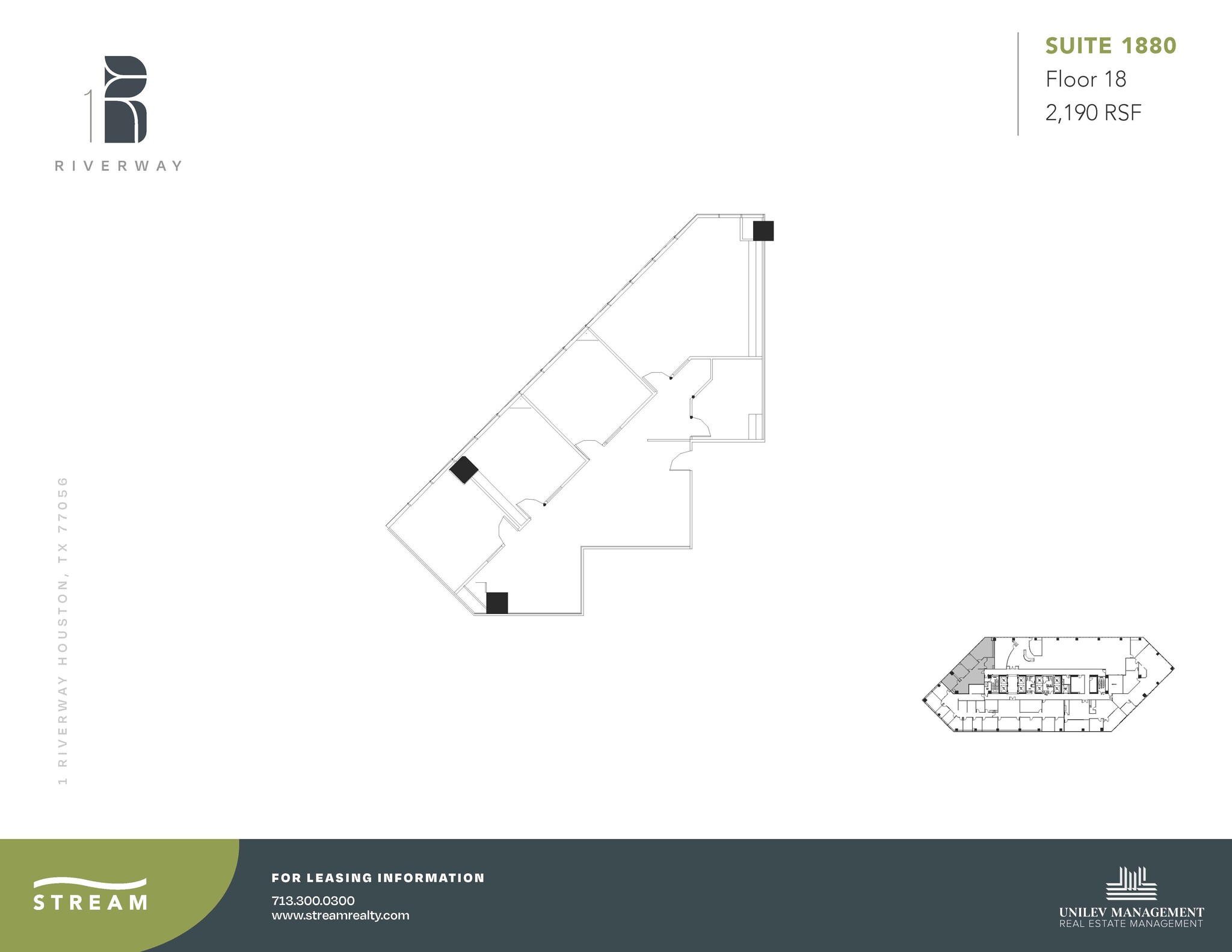 1 Riverway, Houston, TX à louer Plan d  tage- Image 1 de 1