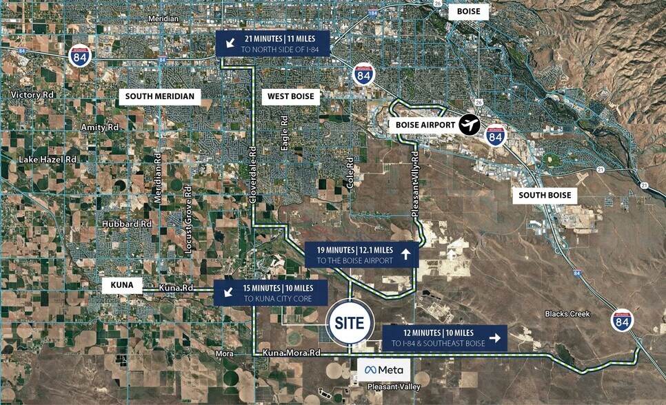 14371 S Cole Rd, Kuna, ID à vendre - Aérien - Image 3 de 3