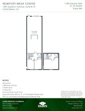 1599 Superior Ave, Costa Mesa, CA à louer Plan d’étage- Image 1 de 1