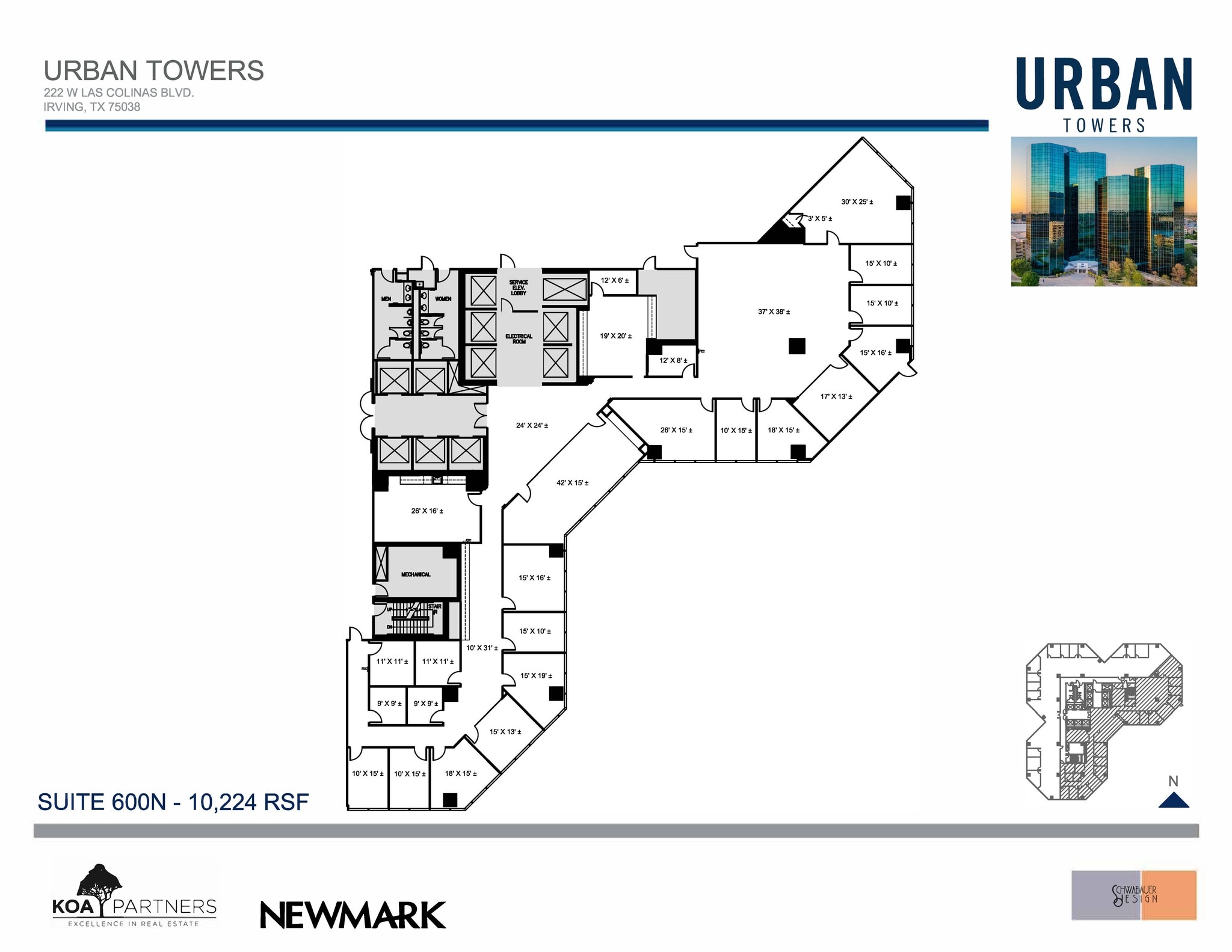 222 W Las Colinas Blvd, Irving, TX à louer Plan d’étage- Image 1 de 2