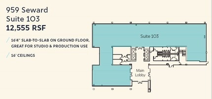 959 Seward St, Los Angeles, CA à louer Plan d’étage- Image 1 de 5