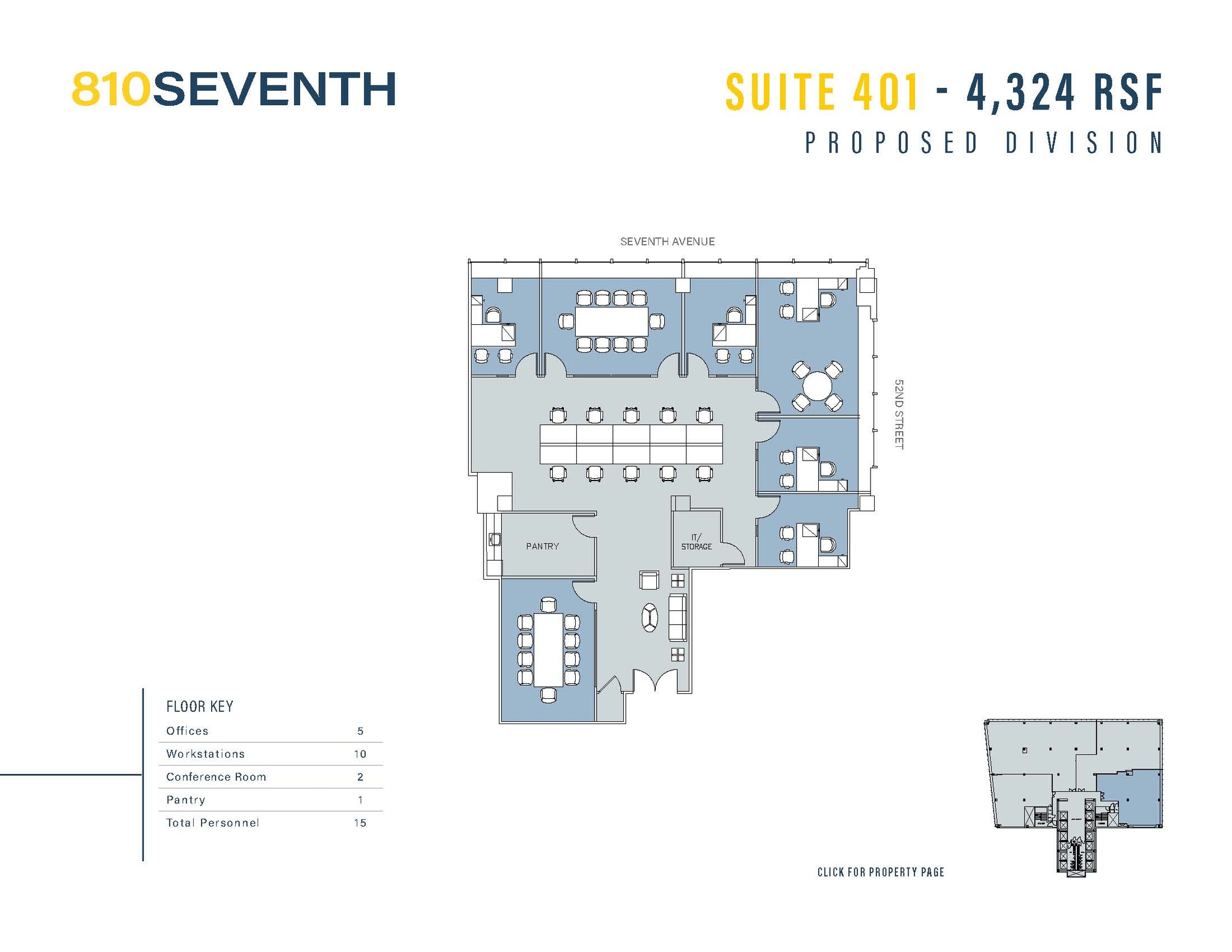 810 Seventh Ave, New York, NY à louer Plan d  tage- Image 1 de 3