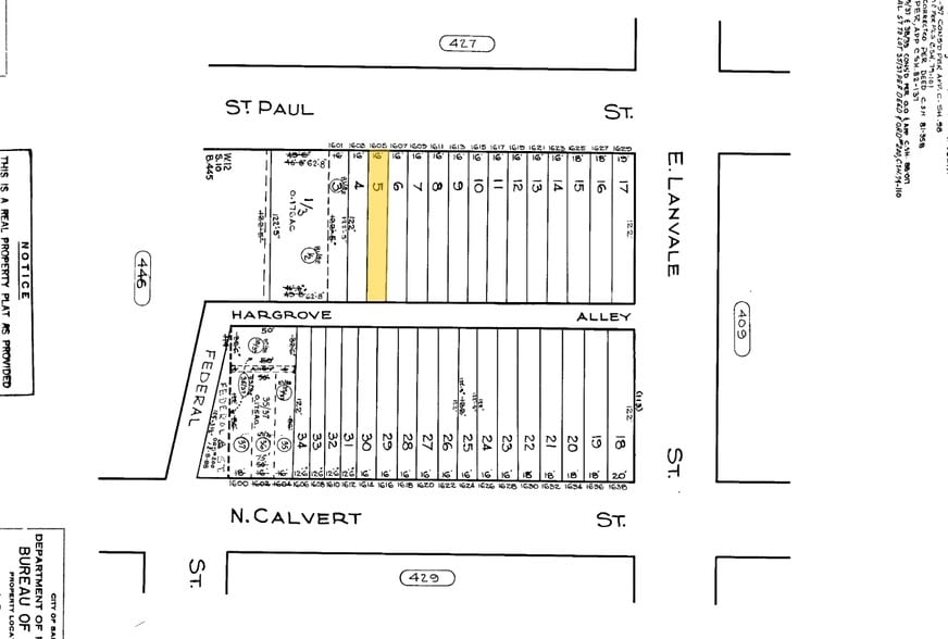 1605 Saint Paul St, Baltimore, MD for sale - Plat Map - Image 2 of 3