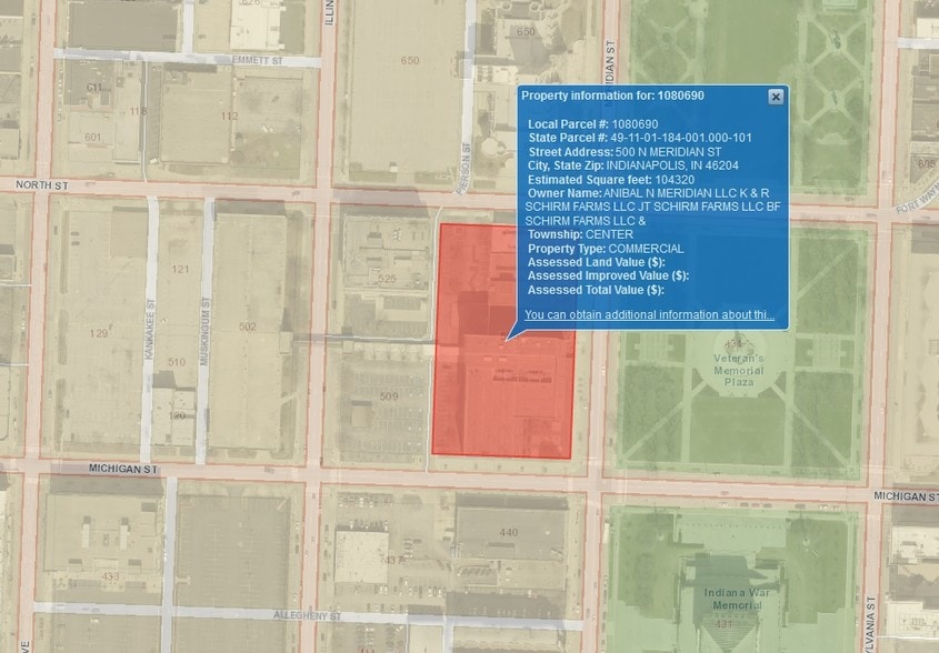 500 N Meridian St, Indianapolis, IN for lease - Plat Map - Image 2 of 5