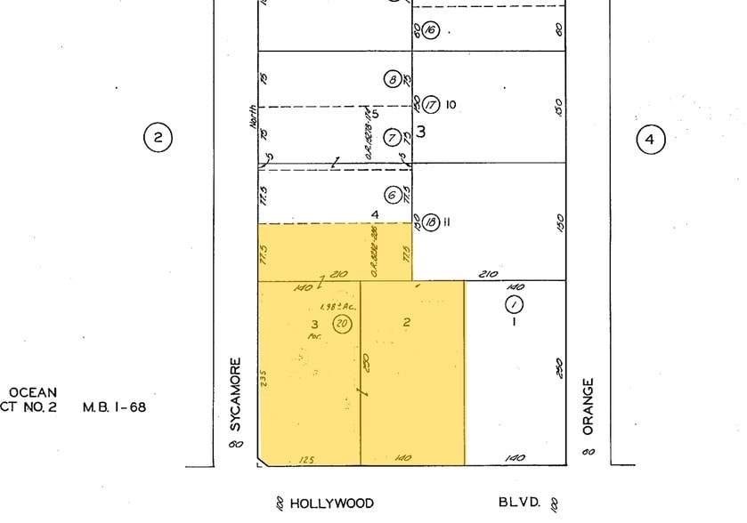 7021 Hollywood Blvd, Los Angeles, CA for lease - Plat Map - Image 2 of 15