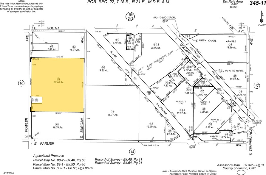 S Fowler and E South Ave, Fowler, CA for sale - Plat Map - Image 2 of 2