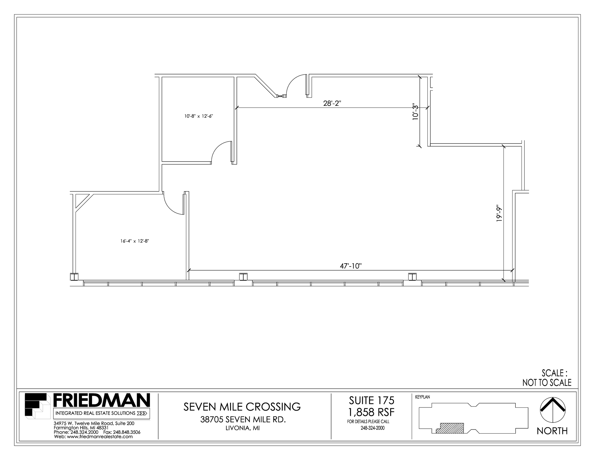 38705 7 Mile Rd, Livonia, MI à louer Plan d’étage- Image 1 de 2