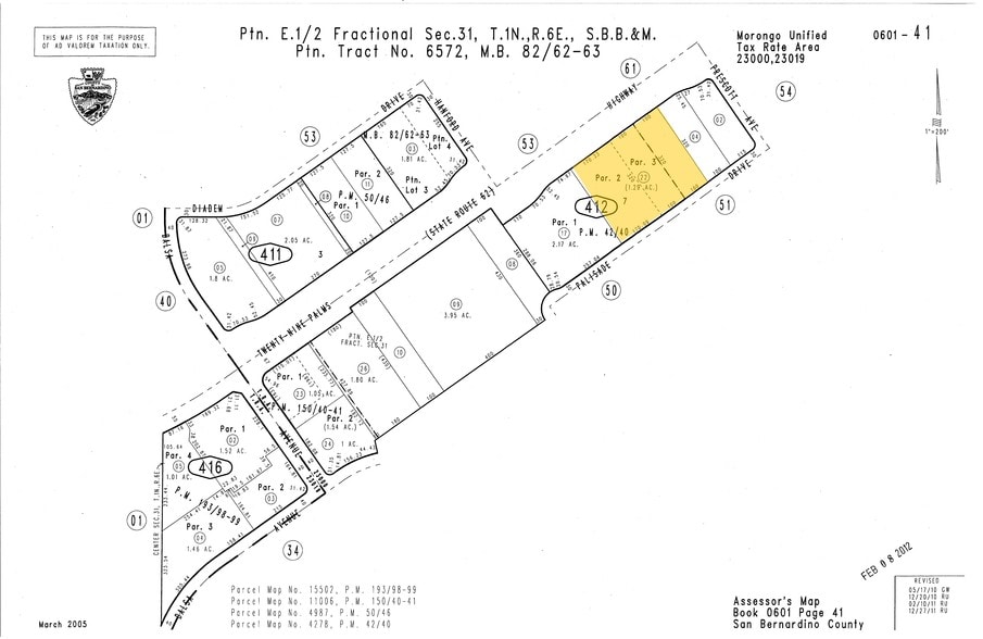 58325 Twentynine Palms Hwy, Yucca Valley, CA for lease - Plat Map - Image 2 of 12