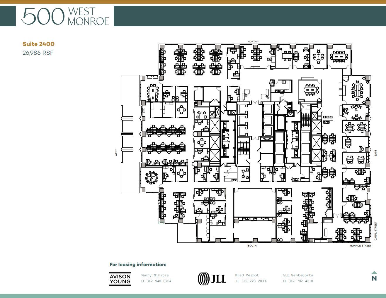 500 West Monroe St, Chicago, IL à louer Plan d  tage- Image 1 de 1