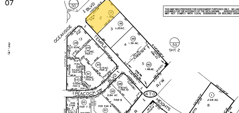 2600 Temple Heights Dr, Oceanside, CA for lease - Plat Map - Image 2 of 7