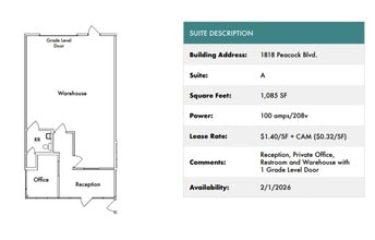 1818 Peacock Blvd, Oceanside, CA for lease Floor Plan- Image 2 of 2