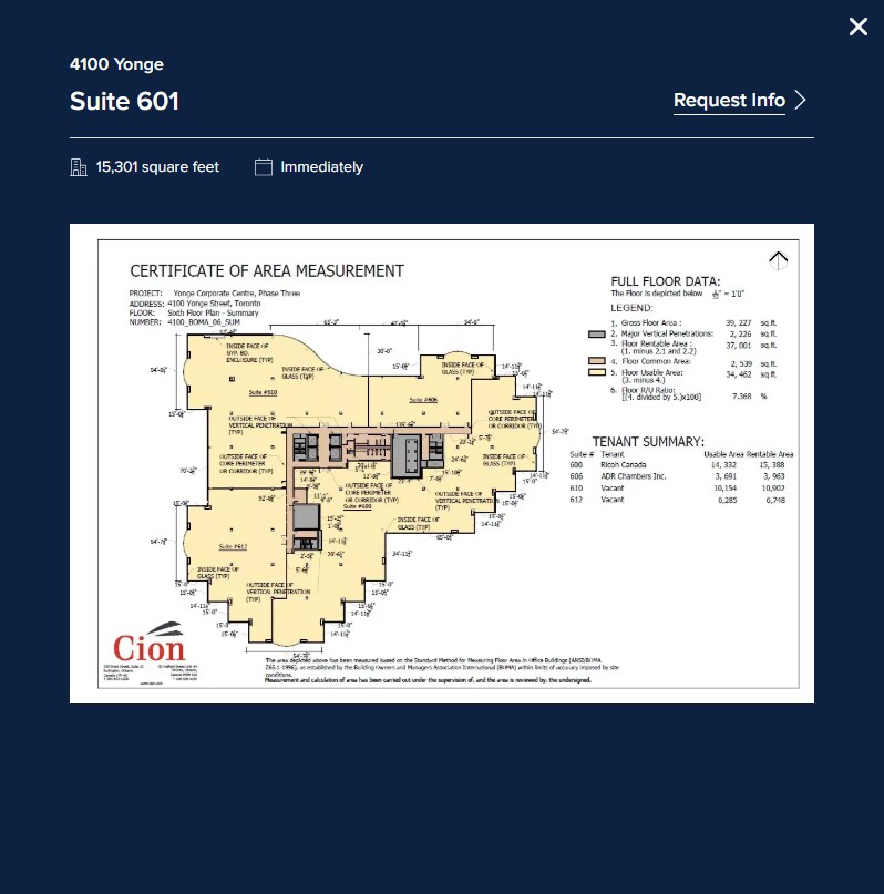 4100 Yonge St, Toronto, ON à louer Plan d’étage- Image 1 de 1