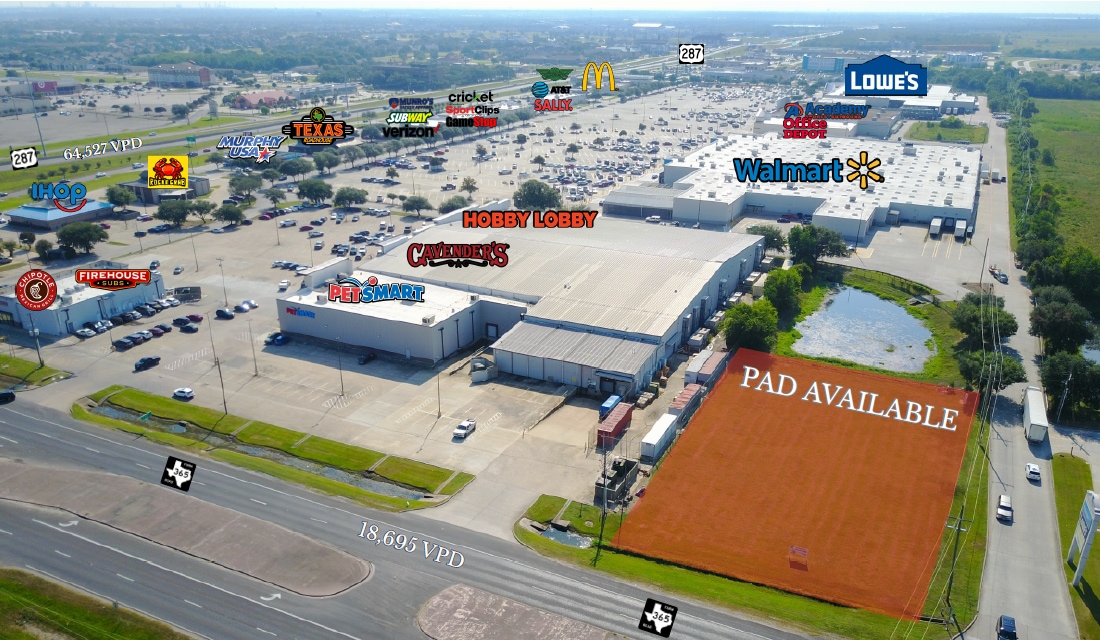 SWC US 287 & FM 365, Port Arthur, TX for lease Aerial- Image 1 of 5