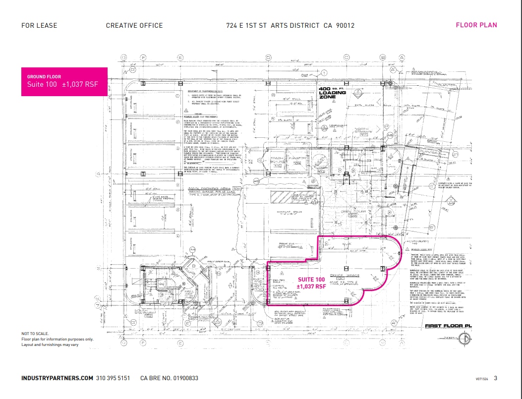 724 E 1st St, Los Angeles, CA for lease Floor Plan- Image 1 of 7