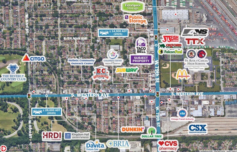 7906 S Western Ave, Chicago, IL à vendre - Aérien - Image 2 de 5