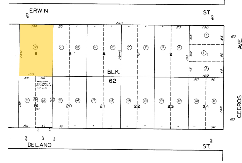 14752 Erwin St, Van Nuys, CA for sale - Plat Map - Image 2 of 2