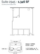 733 Bishop St, Honolulu, HI à louer Plan d’étage- Image 1 de 1